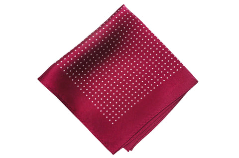 Fuchsia Red Dotted Silk Pocket Square
