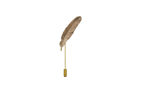 Gold Black Feather Lapel Pin