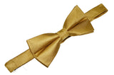 Gold Herringbone Silk Bow Tie (Boys)