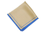 Golden Blue Dots Silk Pocket Square