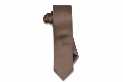 Golden Brown Dust Silk Skinny Tie