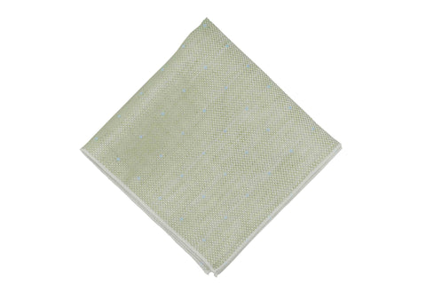 Green Dotted Linen Pocket Square