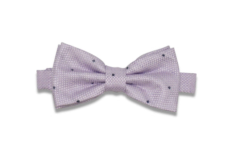 Heather White Dotted Linen Bow (Pre-Tied)
