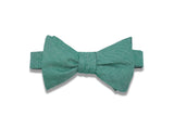 Hunter Green Chambray Cotton Bow Tie (self-tie)