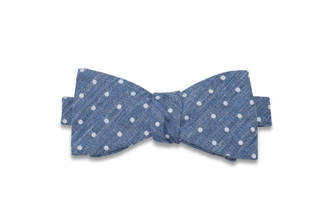 Jeans Dots Cotton Bow Tie (self-tie)