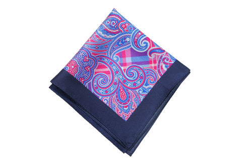 Lewes Blue Silk Pocket Square