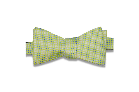 Lime Mini Squares Silk Bow Tie (Self-Tie)