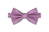 Magenta White Silk Bow Tie (pre-tied)