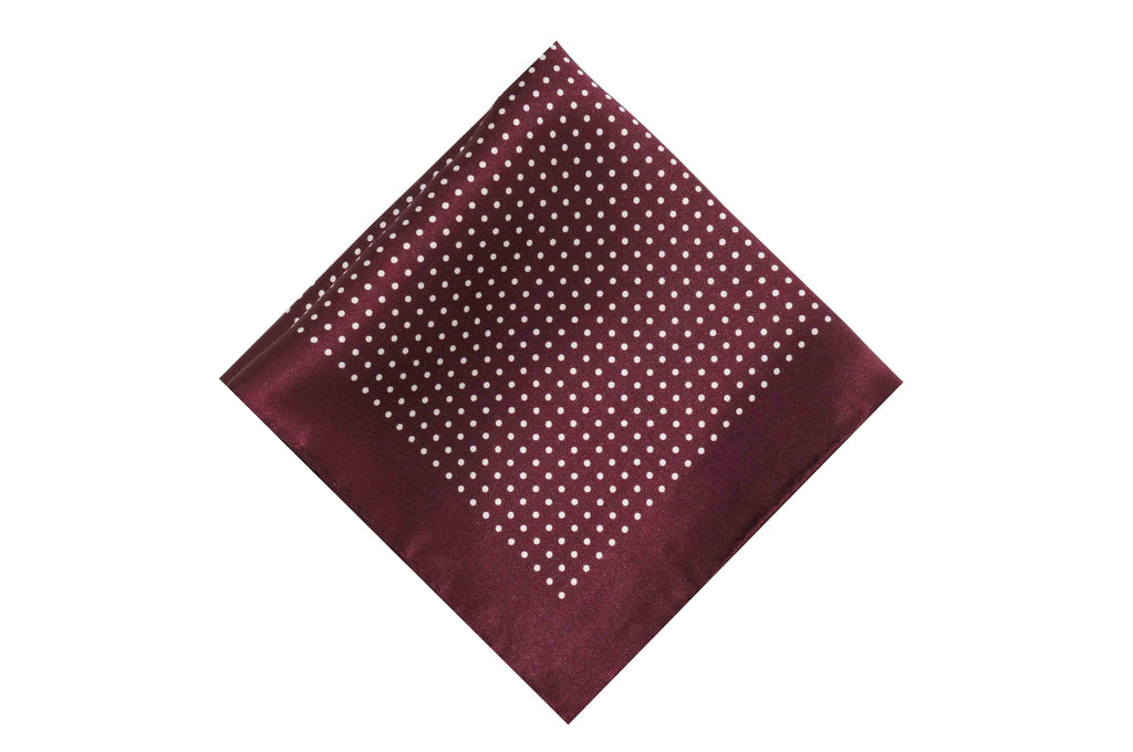 Maroon Dotted Silk Pocket Square