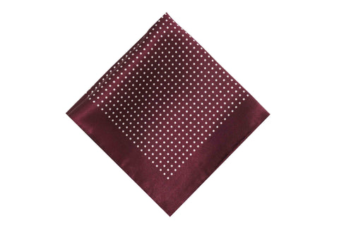 Maroon Dotted Silk Pocket Square