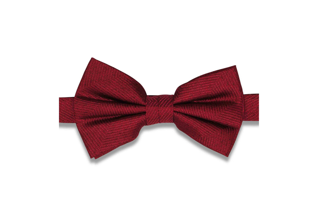 Maroon Grained Silk Bow Tie (Pre-Tied)