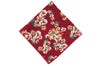 Maroon Splattered Flowers Cotton Pocket Square