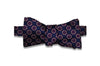 Medallion Purple Blue Silk Bow Tie (Self-Tie)