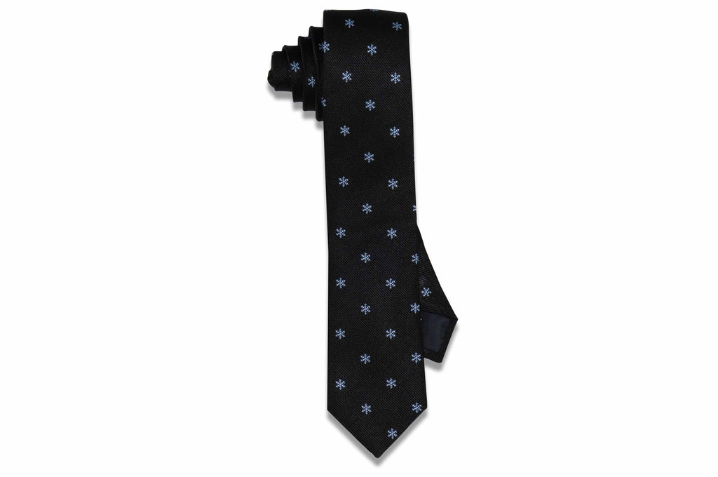 Midnight Flakes Silk Skinny Tie