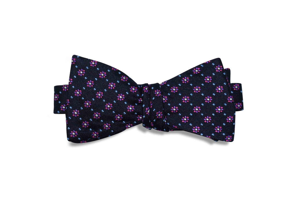 Midnight Flowers Silk Bow Tie (self-tie)