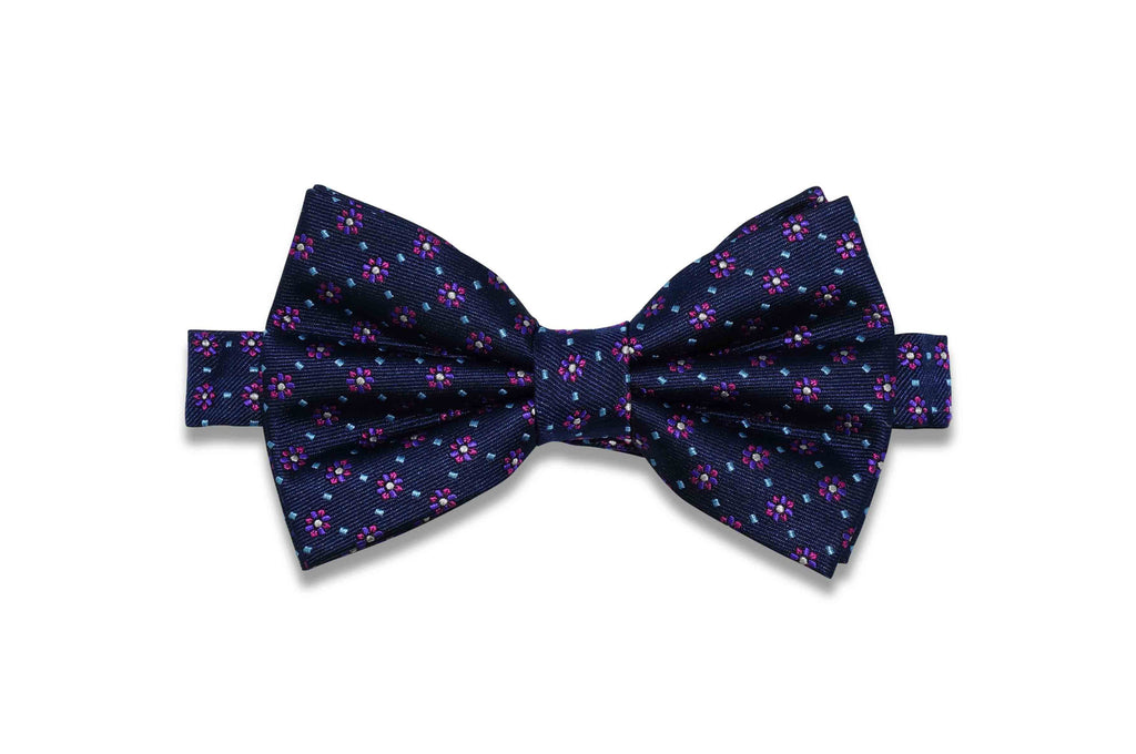 Midnight Flowers Silk Bow Tie (pre-tied)