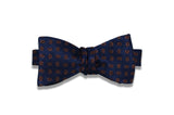 Navy Brown Paisley Silk Bow Tie