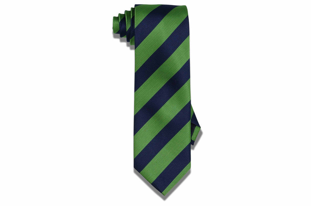 Navy Green Stripes Tie