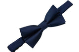 Navy Herringbone Silk Bow Tie (Boys)