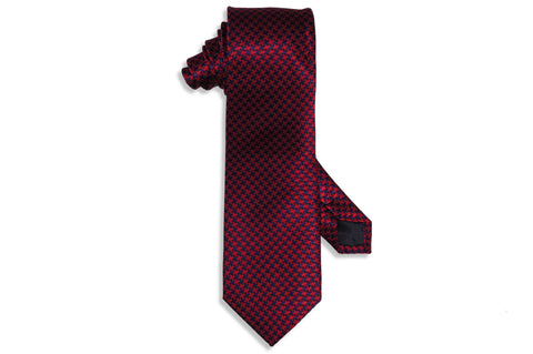 Navy Red Silk Tie