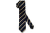 Navy Yellow Stripes Silk Skinny Tie