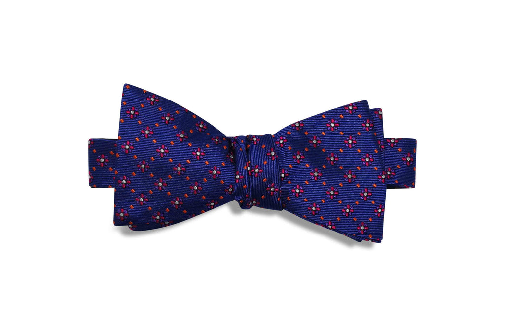 Navyfield Flowers Silk Bow Tie (self-tie)