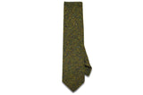 Olive Herringbone Wool Skinny Tie