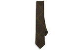Olive Striped Wool Skinny Tie