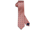 Orange Blue Flowers Silk Skinny Tie