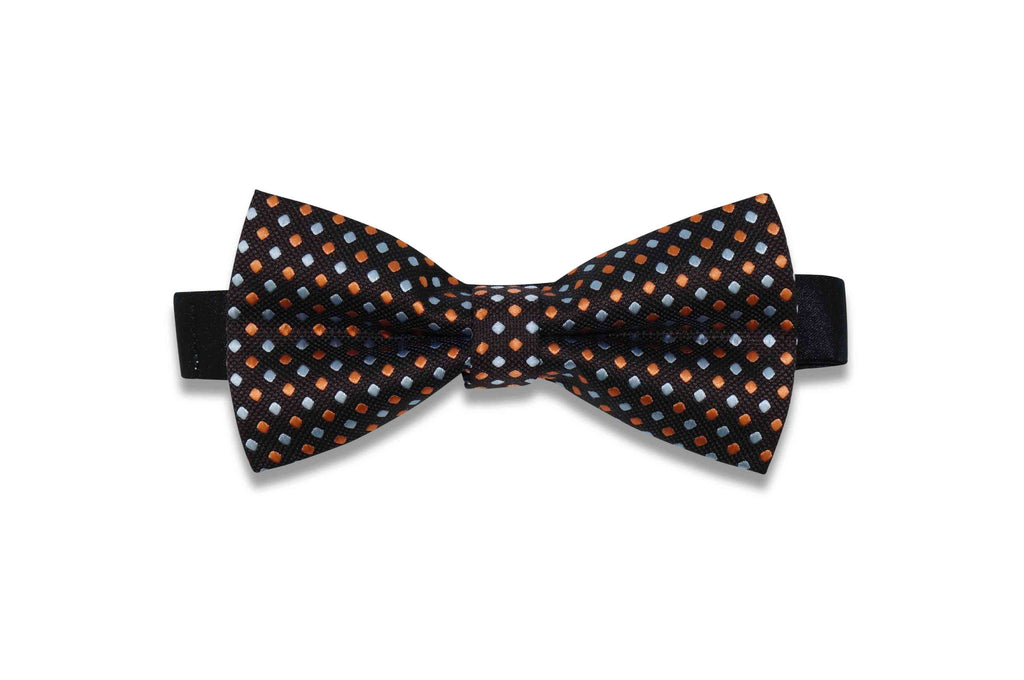 Orange Blue Squares Bow Tie (pre-tied)