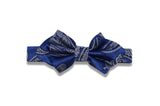 Paisley Blue Silk Bow Tie (pre-tied)