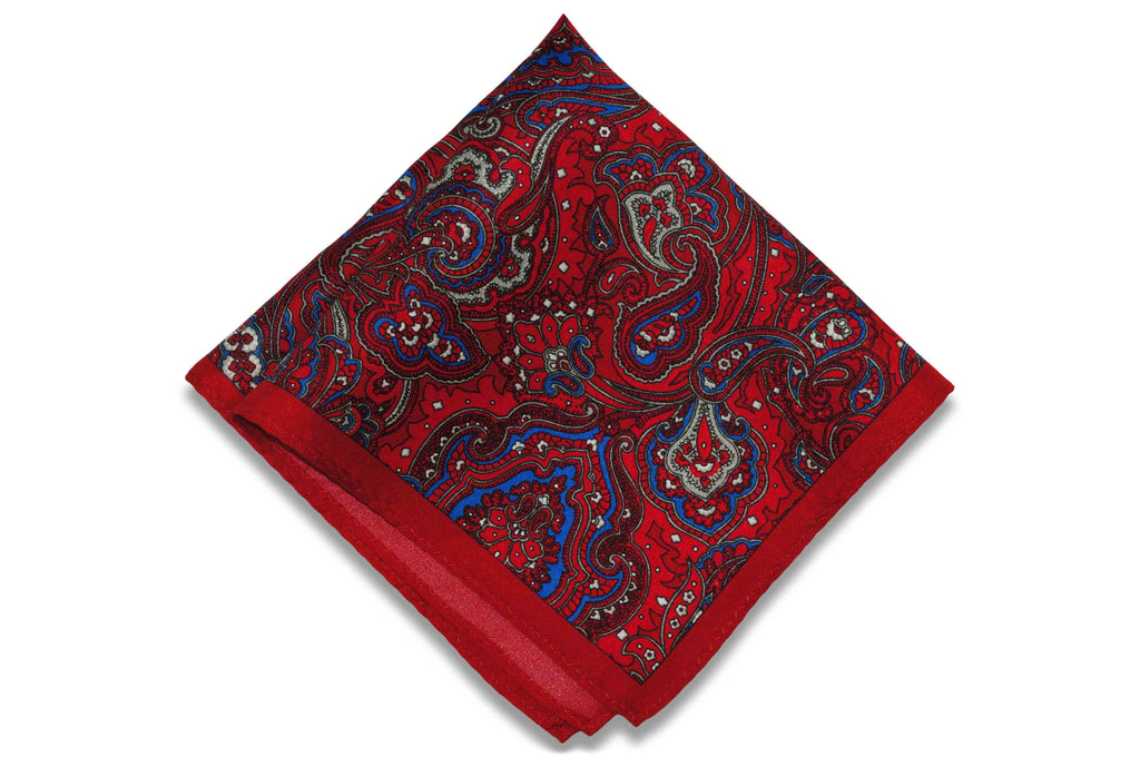 Paisley Fire Silk Pocket Square