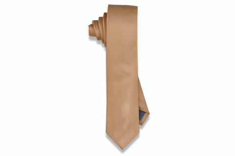 Peach Tan Silk Skinny Tie