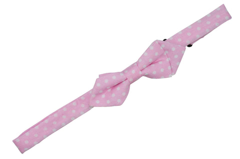 Pink Dotted Cotton Bow Tie (Boys)