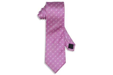Pink Star Circle Silk Tie