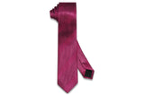 Pink Text Stripe Silk Skinny Tie