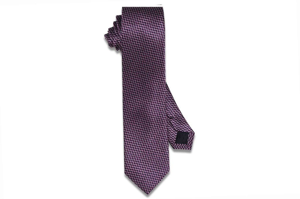 Pink Waves Silk Skinny Tie