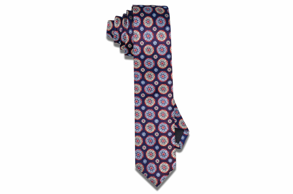 Purple Dream Flowers Silk Skinny Tie