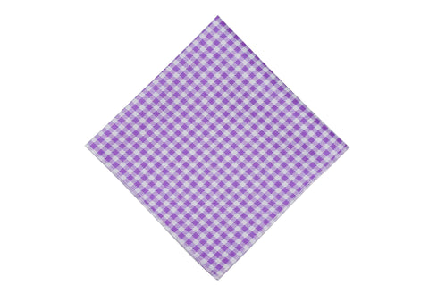 Purple Gingham Cotton Pocket Square