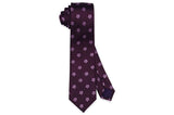 Purple Light Flowers Silk Skinny Tie