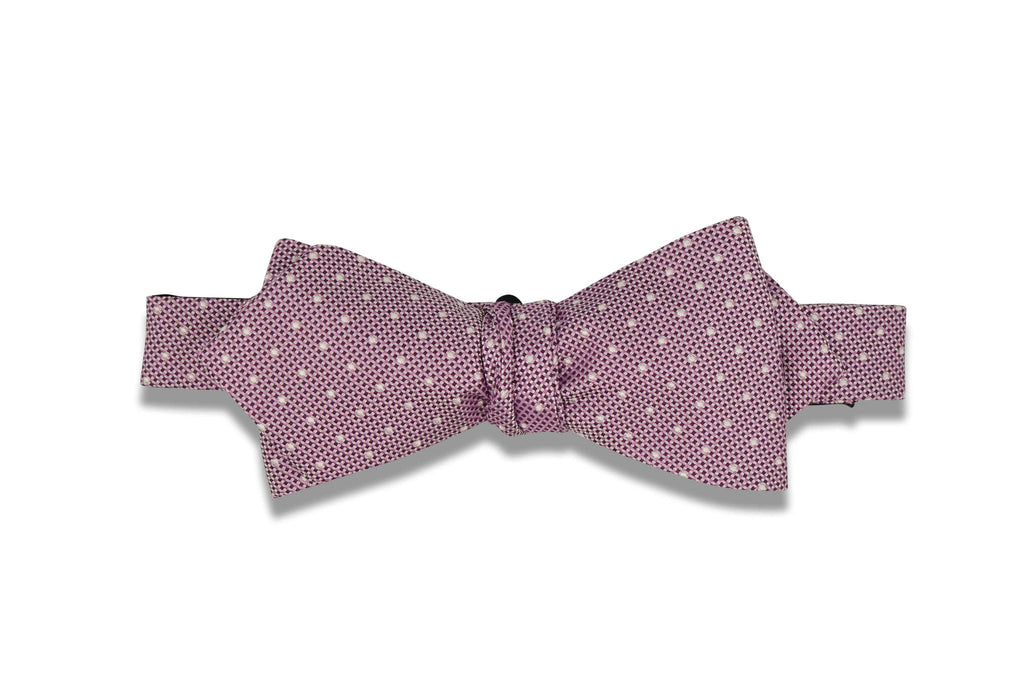 Purple Mini Dotted Silk Bow Tie (self-tie)