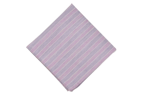 Purple Striped Linen Pocket Square