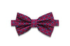 Raspberry Flowers Silk Bow Tie (pre-tied)