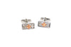 Rectangle Peach Crystal Cufflinks