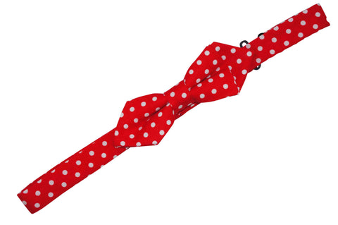 Red Dotted Cotton Bow Tie (Boys)