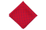 Red Fade Circles Wool Pocket Square