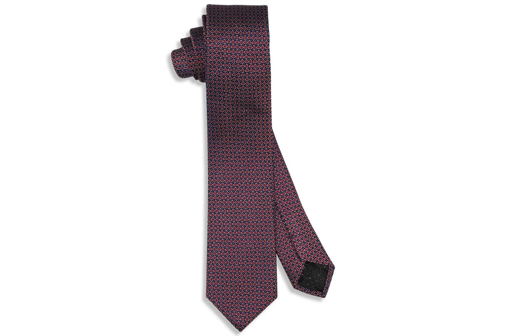 Red Pillars Silk Skinny Tie