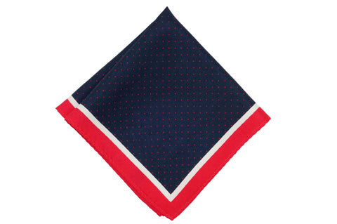 Red Pin Dots Silk Pocket Square