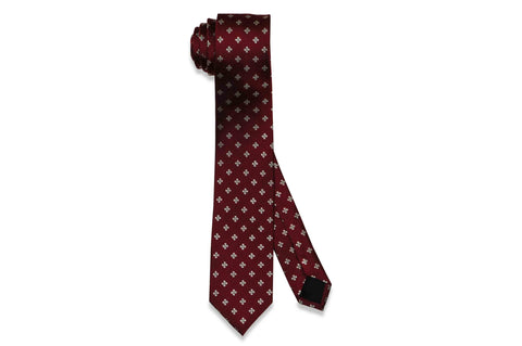 Red Shields Silk Skinny Tie
