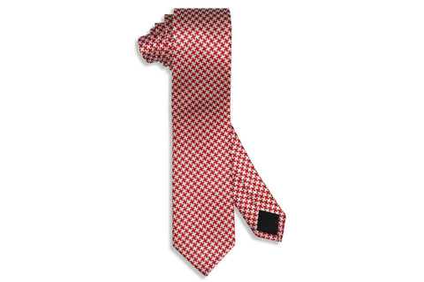 Red White Silk Skinny Tie